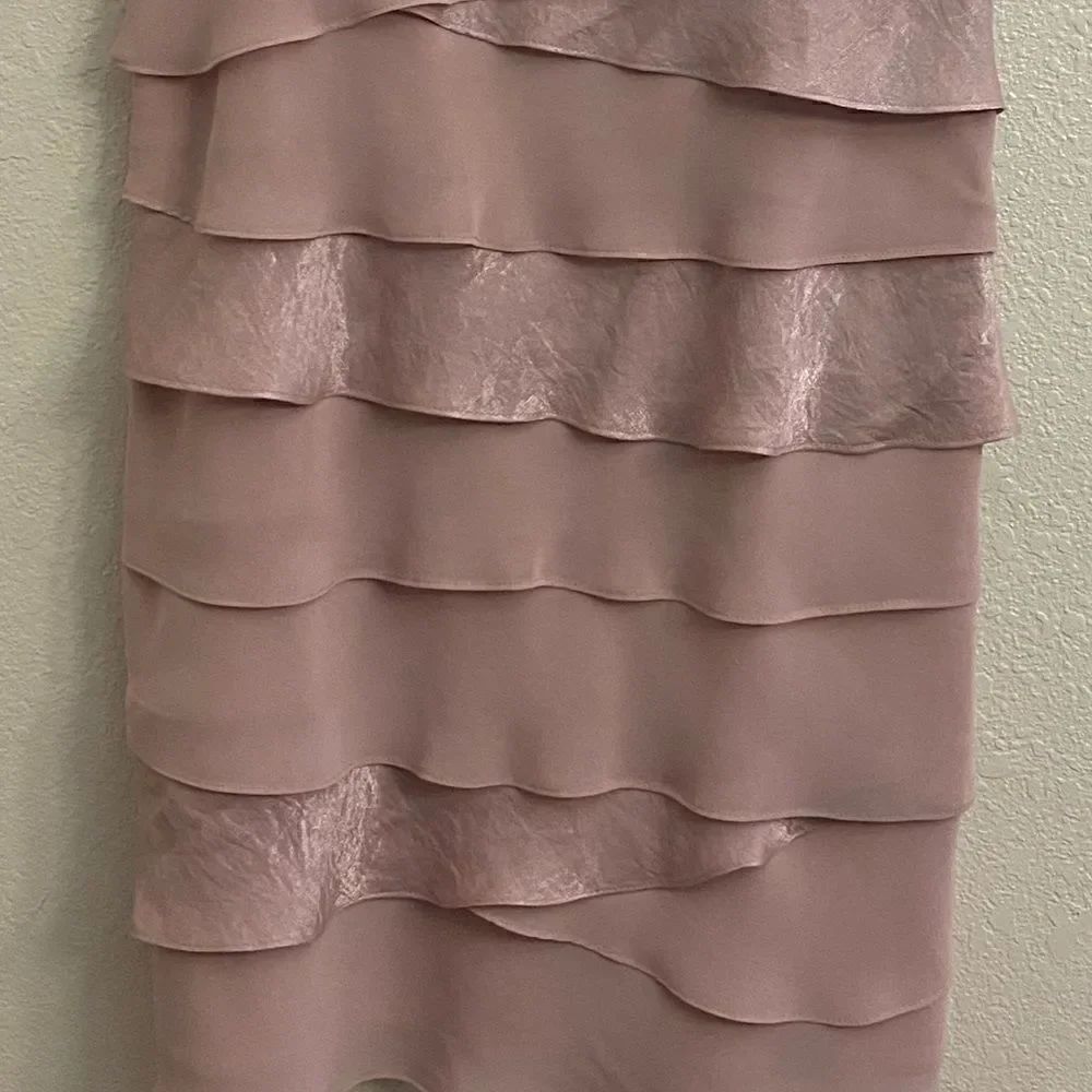 Pink Rhinestone Ruffle Mini Party Dress worn once to a wedding! Size 12 - Picture 8 of 9